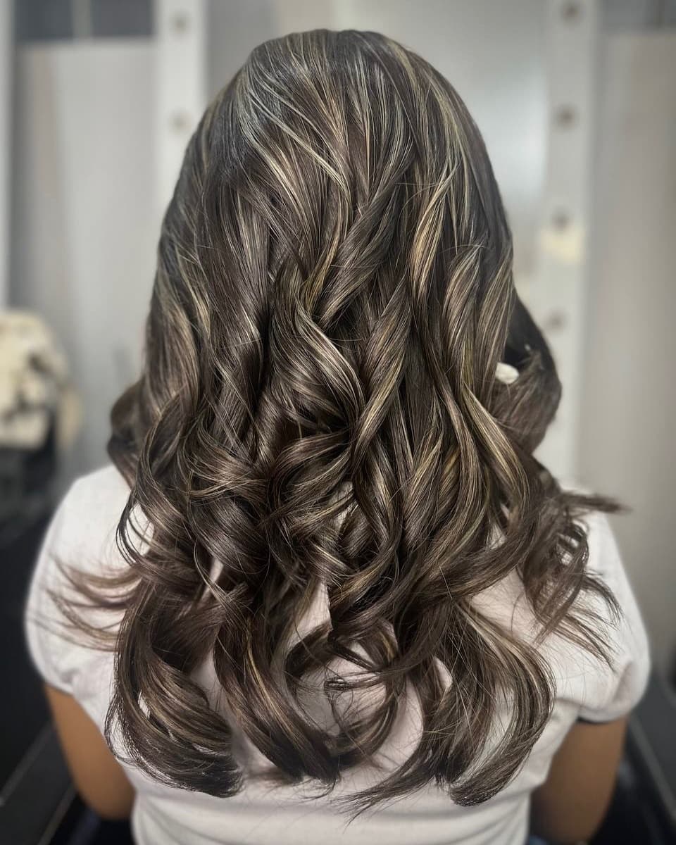 Finished soft brunette curls by Eclisse Beauty Lounge
